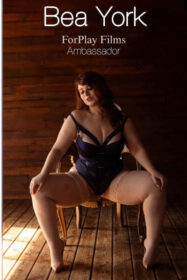 Redhead BBW Bea Yorke shows off her curves in pin-up lingerie, as a feminist porn ambassador for ForPlay Films